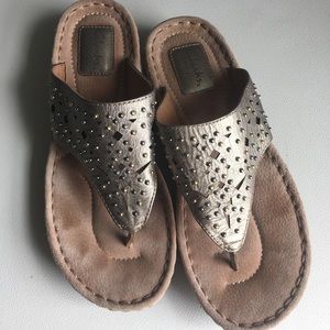 Clark’s artisan metallic gold studded sandals